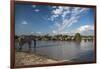 Africa, Botswana, Chobe National Park. Elephant herd in water.-Jaynes Gallery-Framed Photographic Print