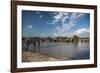 Africa, Botswana, Chobe National Park. Elephant herd in water.-Jaynes Gallery-Framed Photographic Print