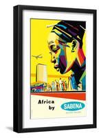 Africa by Sabena - Sabena Belgian World Airlines-Gaston van den Eynde-Framed Art Print