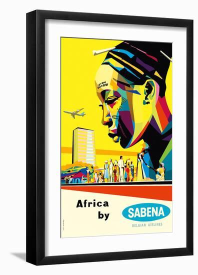 Africa by Sabena - Sabena Belgian World Airlines-Gaston van den Eynde-Framed Art Print