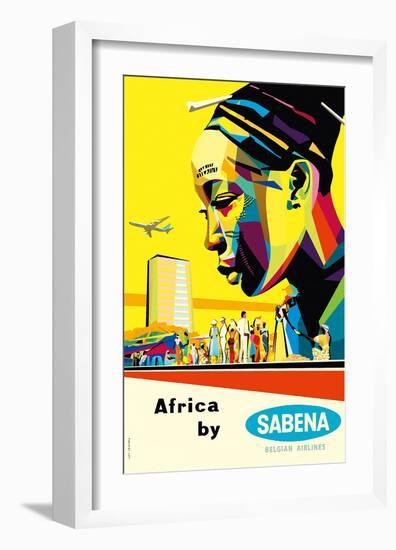 Africa by Sabena - Sabena Belgian World Airlines-Gaston van den Eynde-Framed Art Print