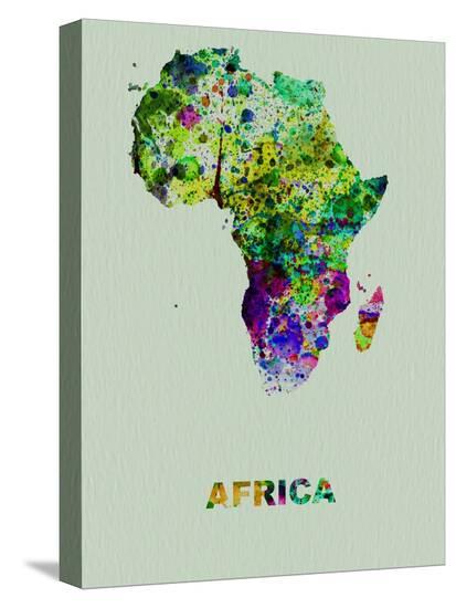 Africa Color Splatter Map-NaxArt-Stretched Canvas