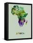 Africa Color Splatter Map-NaxArt-Framed Stretched Canvas