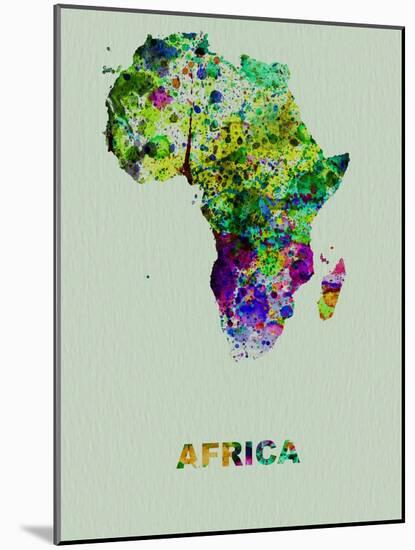 Africa Color Splatter Map-NaxArt-Mounted Art Print