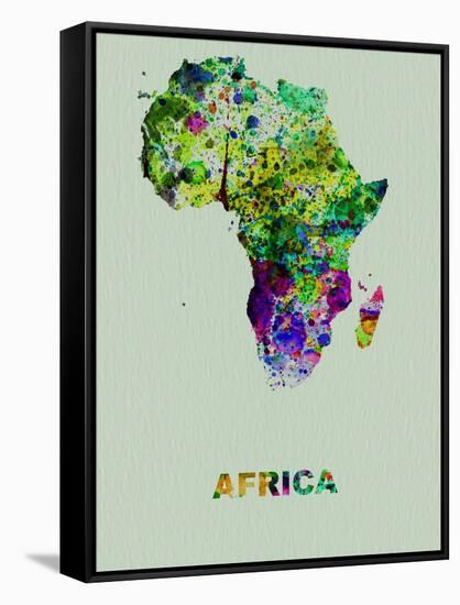 Africa Color Splatter Map-NaxArt-Framed Stretched Canvas
