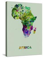 Africa Color Splatter Map-NaxArt-Stretched Canvas