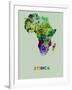 Africa Color Splatter Map-NaxArt-Framed Art Print