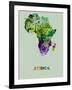 Africa Color Splatter Map-NaxArt-Framed Art Print
