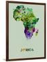 Africa Color Splatter Map-NaxArt-Framed Art Print