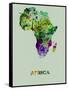 Africa Color Splatter Map-NaxArt-Framed Stretched Canvas