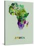 Africa Color Splatter Map-NaxArt-Stretched Canvas