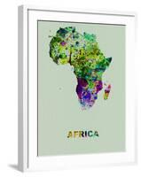 Africa Color Splatter Map-NaxArt-Framed Art Print