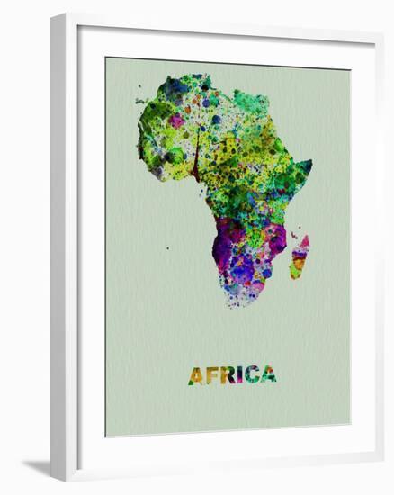 Africa Color Splatter Map-NaxArt-Framed Art Print