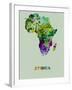 Africa Color Splatter Map-NaxArt-Framed Art Print