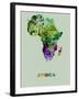 Africa Color Splatter Map-NaxArt-Framed Art Print