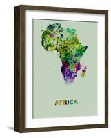 Africa Color Splatter Map-NaxArt-Framed Art Print