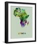 Africa Color Splatter Map-NaxArt-Framed Art Print