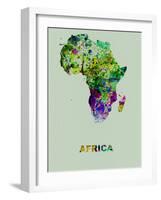 Africa Color Splatter Map-NaxArt-Framed Art Print