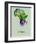 Africa Color Splatter Map-NaxArt-Framed Art Print