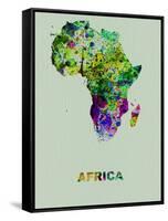 Africa Color Splatter Map-NaxArt-Framed Stretched Canvas