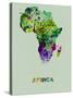 Africa Color Splatter Map-NaxArt-Stretched Canvas