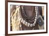 Africa, Ethiopia, South Omo, Hamer tribe. Detail of a necklace and cowrie shells.-Ellen Goff-Framed Premium Photographic Print
