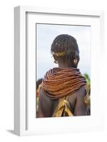 Africa, Ethiopia, Southern Omo Valley. Nyangatom woman wear heavy beads and other decorations.-Ellen Goff-Framed Photographic Print