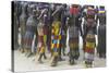 Africa, Ethiopia, Southern Omo Valley. Nyangatom women wear long leather skirts with beadwork.-Ellen Goff-Stretched Canvas