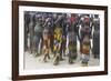 Africa, Ethiopia, Southern Omo Valley. Nyangatom women wear long leather skirts with beadwork.-Ellen Goff-Framed Photographic Print