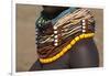 Africa, Ethiopia, Southern Omo Valley, Nyangton Tribe. Detail of a Nyangton woman's necklace.-Ellen Goff-Framed Photographic Print