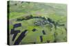 Africa, Ethiopian Highlands, Western Amhara. Aerial View of Village and Fields-Ellen Goff-Stretched Canvas