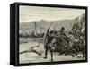 Africa. Explorers Confronting with Natives of Bumbireh Island-null-Framed Stretched Canvas