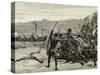 Africa. Explorers Confronting with Natives of Bumbireh Island-null-Stretched Canvas