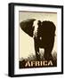 Africa Image With Elephant Silhouette-Phase4Photography-Framed Art Print