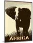 Africa Image With Elephant Silhouette-Phase4Photography-Mounted Art Print