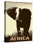 Africa Image With Elephant Silhouette-Phase4Photography-Stretched Canvas
