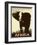 Africa Image With Elephant Silhouette-Phase4Photography-Framed Art Print