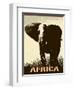 Africa Image With Elephant Silhouette-Phase4Photography-Framed Art Print