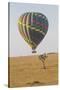 Africa, Kenya, Masai Mara National Reserve. Hot air balloon over savannah.-Emily Wilson-Stretched Canvas