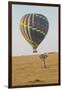 Africa, Kenya, Masai Mara National Reserve. Hot air balloon over savannah.-Emily Wilson-Framed Photographic Print