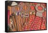 Africa, Kenya, Masai Mara National Reserve, Masai tribal jewelry and ornamentation.-Emily Wilson-Framed Stretched Canvas