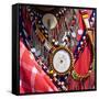 Africa, Kenya, Masai Mara National Reserve. Masai tribal jewelry and ornamentation.-Emily Wilson-Framed Stretched Canvas