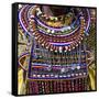 Africa, Kenya, Masai Mara National Reserve. Masai tribal jewelry and ornamentation.-Emily Wilson-Framed Stretched Canvas