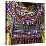 Africa, Kenya, Masai Mara National Reserve. Masai tribal jewelry and ornamentation.-Emily Wilson-Stretched Canvas