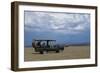 Africa, Kenya, Ol Pejeta Conservancy. Safari jeep with Southern white rhinoceros-Cindy Miller Hopkins-Framed Photographic Print