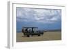 Africa, Kenya, Ol Pejeta Conservancy. Safari jeep with Southern white rhinoceros-Cindy Miller Hopkins-Framed Photographic Print