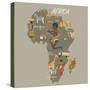 Africa Map and Travel Eps 10 Format-Sajja-Stretched Canvas