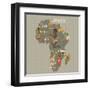 Africa Map and Travel Eps 10 Format-Sajja-Framed Art Print