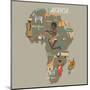 Africa Map and Travel Eps 10 Format-Sajja-Mounted Art Print