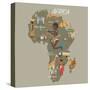 Africa Map and Travel Eps 10 Format-Sajja-Stretched Canvas